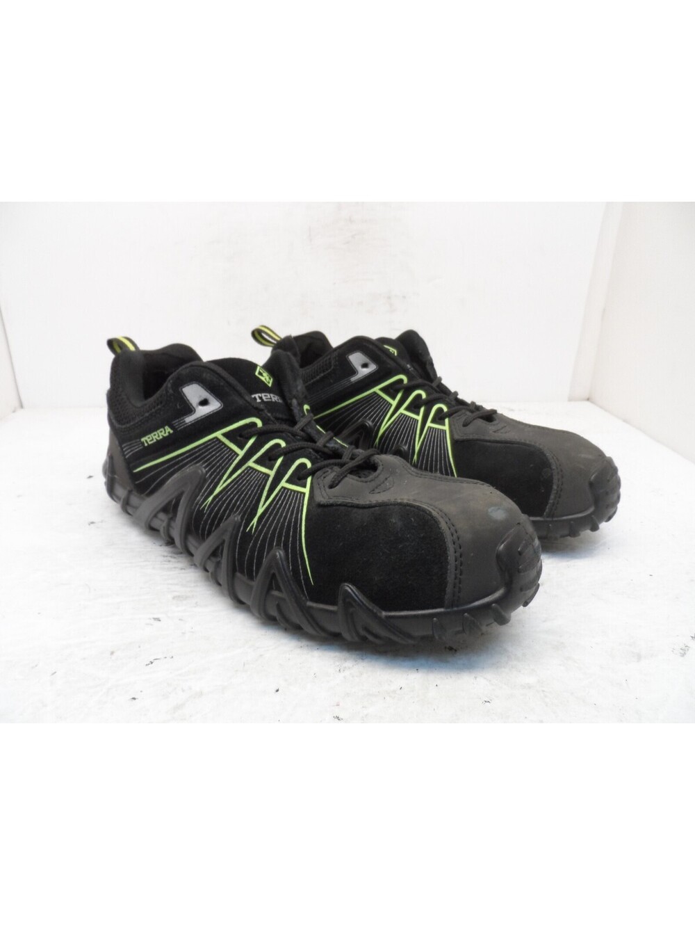 Terra Mens Spider 3.0 Composite Toe Work Shoes Black/Green Size 8M